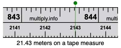 21.43 meters on a tape measure