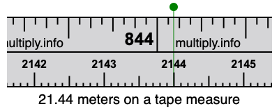 21.44 meters on a tape measure