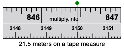 21.5 meters on a tape measure