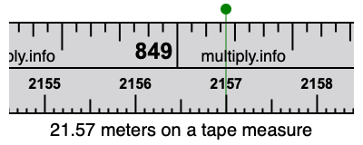 21.57 meters on a tape measure