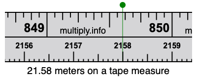 21.58 meters on a tape measure