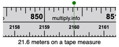 21.6 meters on a tape measure