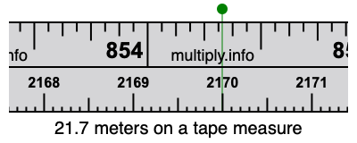 21.7 meters on a tape measure