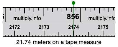 21.74 meters on a tape measure