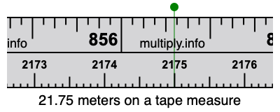 21.75 meters on a tape measure