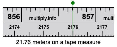 21.76 meters on a tape measure