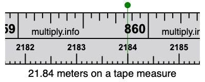 21.84 meters on a tape measure