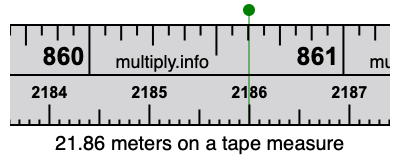 21.86 meters on a tape measure