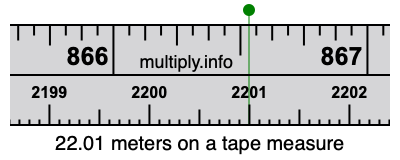22.01 meters on a tape measure