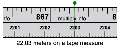 22.03 meters on a tape measure