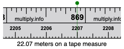 22.07 meters on a tape measure
