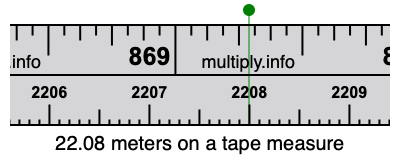 22.08 meters on a tape measure