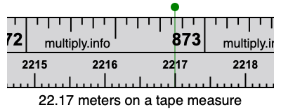 22.17 meters on a tape measure