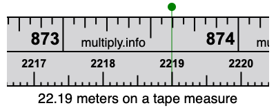22.19 meters on a tape measure