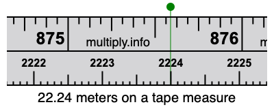 22.24 meters on a tape measure