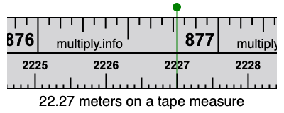 22.27 meters on a tape measure
