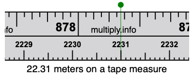 22.31 meters on a tape measure