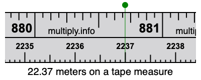 22.37 meters on a tape measure