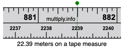 22.39 meters on a tape measure