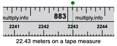22.43 meters on a tape measure