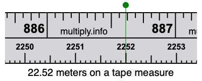 22.52 meters on a tape measure