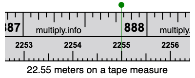 22.55 meters on a tape measure