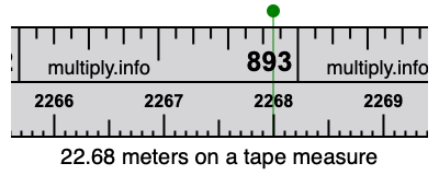 22.68 meters on a tape measure