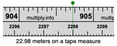 22.98 meters on a tape measure