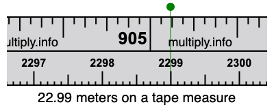 22.99 meters on a tape measure