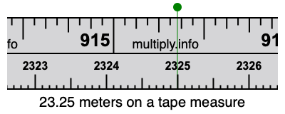 23.25 meters on a tape measure
