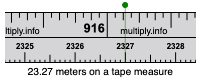 23.27 meters on a tape measure