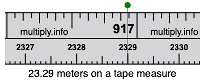 23.29 meters on a tape measure
