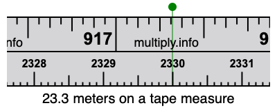23.3 meters on a tape measure