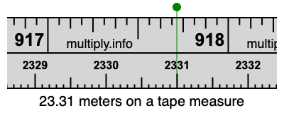 23.31 meters on a tape measure