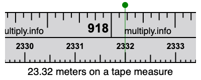 23.32 meters on a tape measure