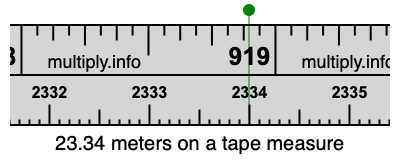 23.34 meters on a tape measure