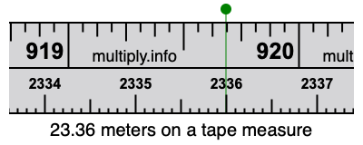 23.36 meters on a tape measure
