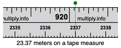 23.37 meters on a tape measure