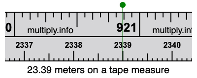 23.39 meters on a tape measure