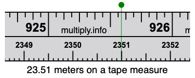23.51 meters on a tape measure