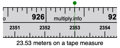 23.53 meters on a tape measure