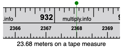 23.68 meters on a tape measure