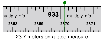 23.7 meters on a tape measure