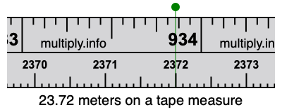 23.72 meters on a tape measure