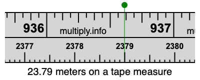 23.79 meters on a tape measure