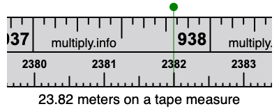 23.82 meters on a tape measure