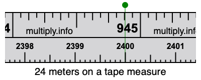 24 meters on a tape measure