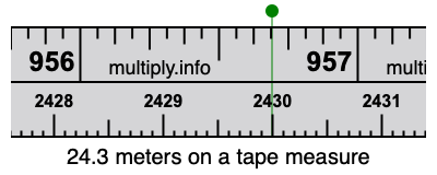 24.3 meters on a tape measure