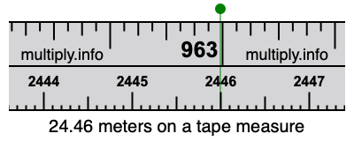24.46 meters on a tape measure
