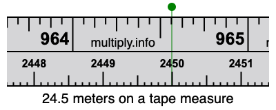 24.5 meters on a tape measure